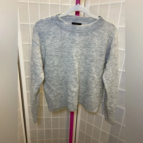 QUINCE baby alpaca wool diamond stich crew light grey - Picture 2 of 7